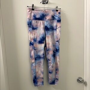Tie-Dye Leggings - Pink and Blue. Never worn. Capris.